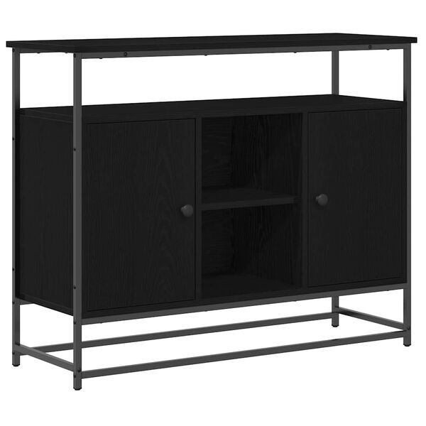 vidaXL Sideboard Svart Ek 100 x 35 x 80 cm Konstruerat tr&auml;