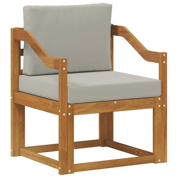 vidaXL Utomhussoffa Massivt akaciatr&auml; och polyester Naturlig