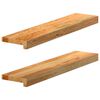 vidaXL F&ouml;nsterb&auml;nkar 2 st ljusbrun 70x15x2 cm massiv ek