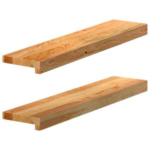 vidaXL F&ouml;nsterb&auml;nkar 2 st ljusbrun 70x15x2 cm massiv ek