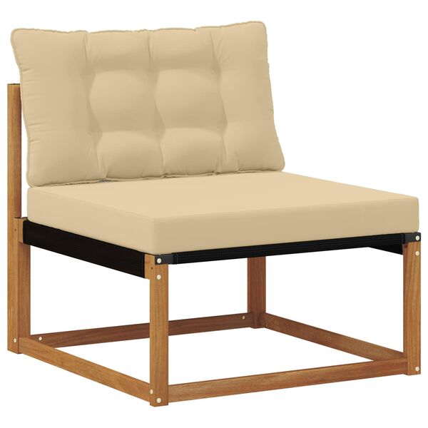 vidaXL Utomhussoffset med kudde 4 pcs Naturlig och Beige