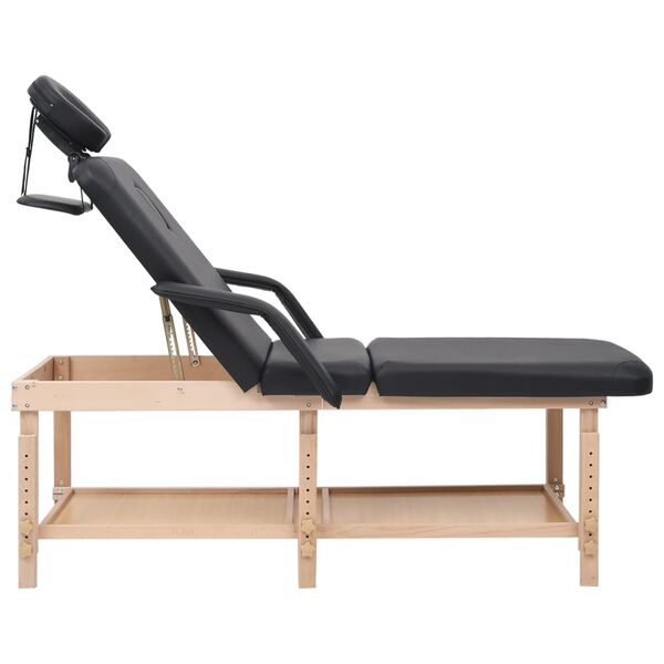 vidaXL Massagebord 3 zoner svart konstläder