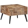 vidaXL Soffbord gr&aring; 55x55x40 cm massiv &aring;tervunnen teak