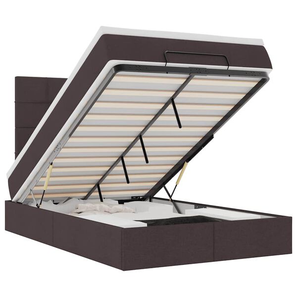 vidaXL Ottoman s&auml;ngram med madrass m&ouml;rkbrun 120x190 cm tyg