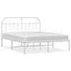 vidaXL S&auml;ngram med huvudgavel metall vit 140x200 cm