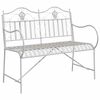 vidaXL Tr&auml;dg&aring;rdsb&auml;nk 2 -Seater 103,5 x 59 x 89 cm St&aring;l Antik vit