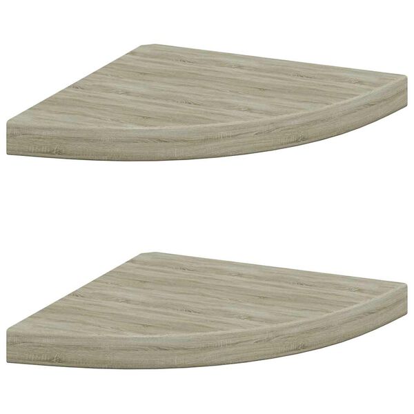 vidaXL Sv&auml;vande h&ouml;rnhyllor 2 st ek 35x35x3,8 cm MDF