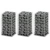 vidaXL Gabionkorg set 3 st galvaniserad tr&aring;d 25 x 25 x 50 cm