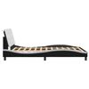vidaXL Bed Frame without Mattress "Zadar" Black and White 140x200 cm Faux Leather