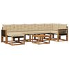 vidaXL Utomhussoffset med kudde 8 pcs Naturlig och Beige