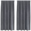 vidaXL Mörkläggningsgardiner 2 pcs Ljusgrå 140 x 175 cm Sammet