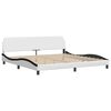 vidaXL Bed Frame without Mattress "Hvar" White and Black 200x200 cm Faux Leather