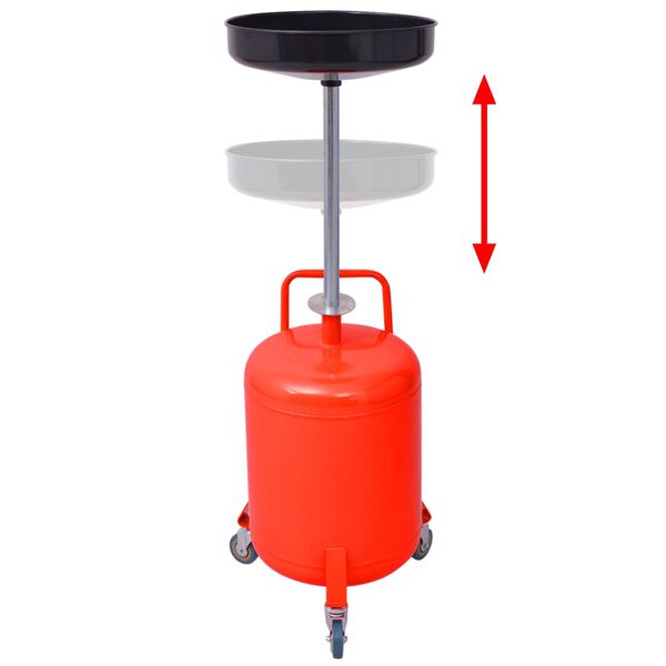 vidaXL Spilloljebeh&aring;llare 49,5 L st&aring;l r&ouml;d