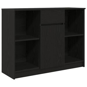vidaXL Sk&auml;nk med l&aring;da svart ek 101x35x76 cm konstruerat tr&auml;