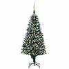 vidaXL Konstgjord julgran med LED och bollset och kottar 210 cm