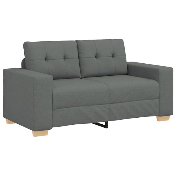 vidaXL Loveseat soffa m&ouml;rkgr&aring; 120 cm tyg