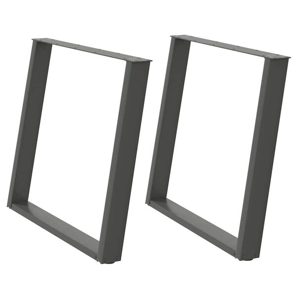 vidaXL Matbordsben U-formade 2 st antracit 90x(72-73) cm st&aring;l