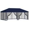 vidaXL Paviljong med v&auml;ggar 6 x 3 m Bl&aring; Polyester och St&aring;l 190 gsm