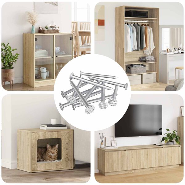 vidaXL Spikar f&ouml;r Tr&auml; 12 pcs Silver &Oslash; 3 x 15 mm Metall