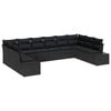 vidaXL Tr&auml;dg&aring;rdsoffset 10 st 9-Antal sittplatser Svart Polyrattan