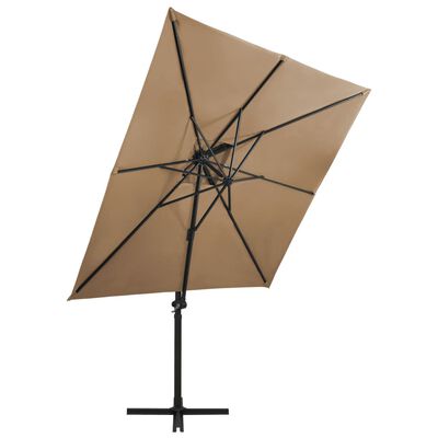vidaXL Frihängande parasoll med ventilation taupe 250x250 cm