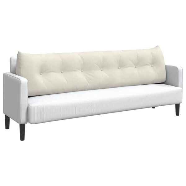 vidaXL Ryggkudde Kr&auml;m 200 x 24 x 50 cm Sammet