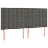vidaXL S&auml;nggavel m&ouml;rkgr&aring; 200x5x118/128 cm sammet