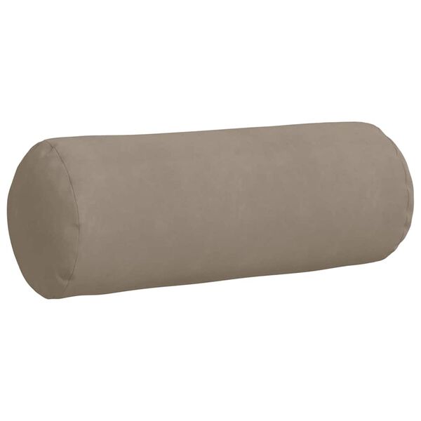 vidaXL Bolsterkuddar 2 pcs Taupe Ø 25 x 70 cm Mikrofiber Tyg