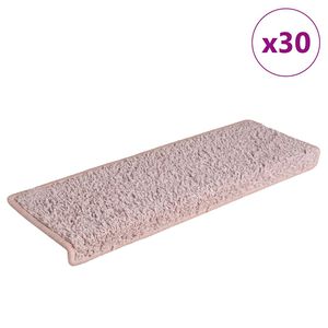 vidaXL Trappmattor 30 st 65x21x4 cm vita och rosa rektangul&auml;ra kanter