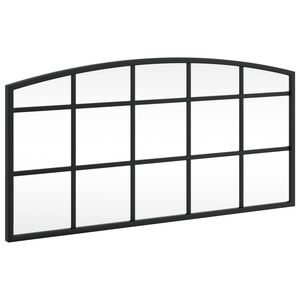vidaXL V&auml;ggspegel svart 60x30 cm b&aring;gformad j&auml;rn