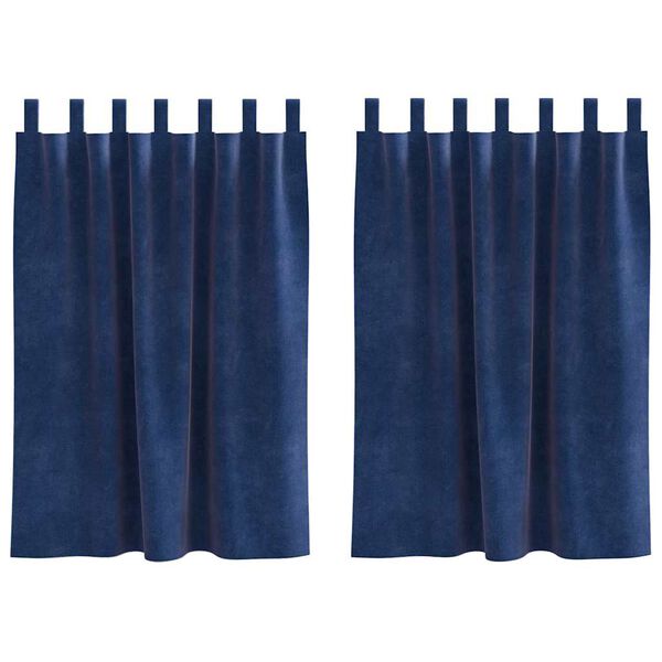 vidaXL M&ouml;rkl&auml;ggningsgardiner 2 pcs M&ouml;rkbl&aring; 140 x 140 cm Sammet