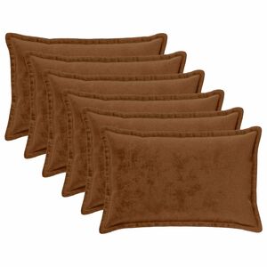 vidaXL Kasta Kudde 6 st HOUTEN Ljusbrun 30 x 50 cm Flanell