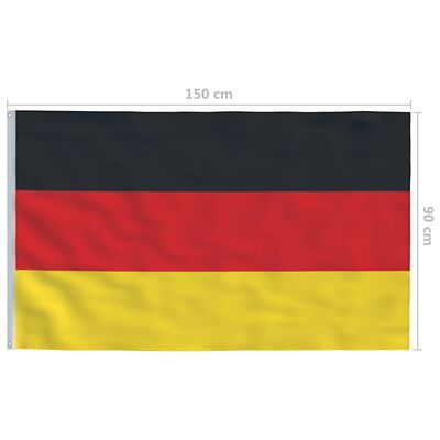 vidaXL Tysklands flagga och flaggstång i aluminium 6 m