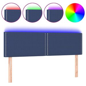 vidaXL S&auml;nggavel LED bl&aring; 144x5x78/88 cm tyg