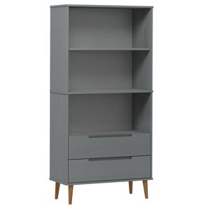vidaXL Bokhylla MOLDE gr&aring; 85x35x170,5 cm massiv furu