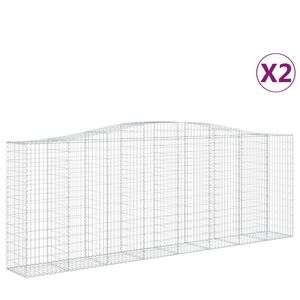 vidaXL Gabioner b&aring;gformade 2 st 400x50x140/160 cm galvaniserat j&auml;rn