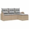 vidaXL Soffset 4 st Beige och Ljusgr&aring; konstrotting