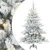 vidaXL Plast Hingad Julgran med 150 LED-lampor Vit 150 cm PVC och st&aring;l