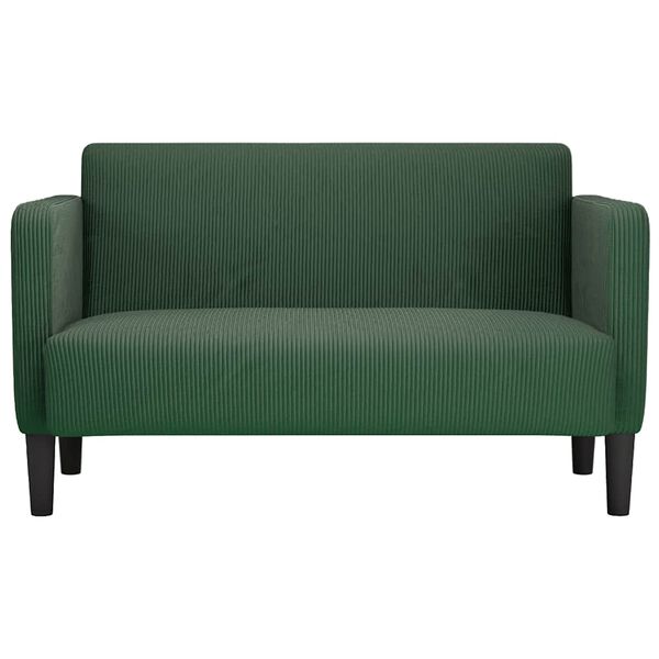 vidaXL Loveseat soffa m&ouml;rkgr&ouml;n 109 cm manchestertyg