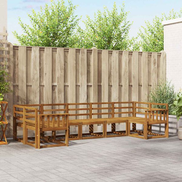 vidaXL Utomhussoffset 7 pcs Naturf&auml;rg Massivt Akaciatr&auml;