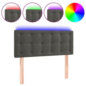 vidaXL S&auml;nggavel LED m&ouml;rkgr&aring; 80x5x78/88 cm sammet