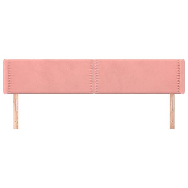 vidaXL S&auml;nggavel med kanter rosa 183x16x78/88 cm sammet