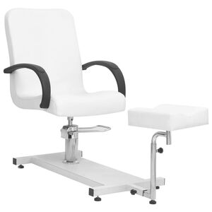 vidaXL Massagef&aring;t&ouml;lj med fotpall vit 127x60x98 cm konstl&auml;der