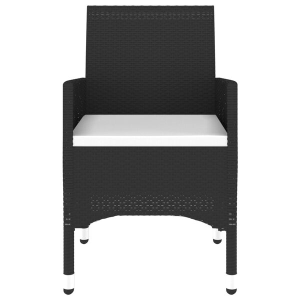 vidaXL Caf&eacute;set 5 delar konstrotting och h&auml;rdat glas svart