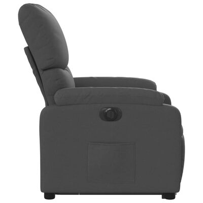 vidaXL Elektrisk reclinerfåtölj med uppresningshjälp mörkgrå tyg