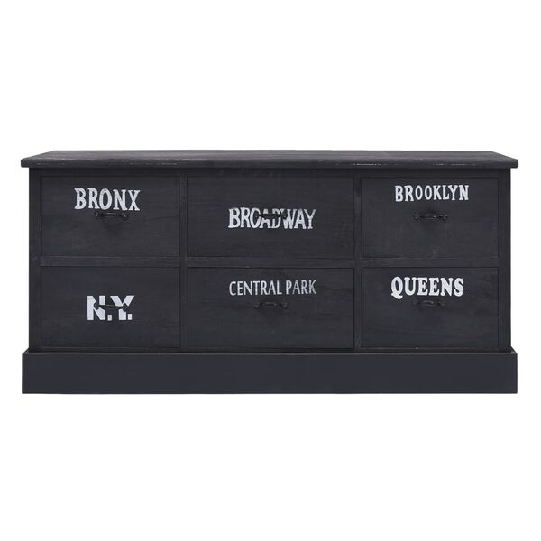 vidaXL Hallb&auml;nk svart 115x30x40 cm tr&auml;