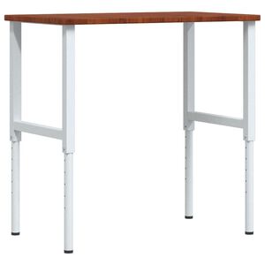 vidaXL Arbetsb&auml;nk m&ouml;rkbrun 100x60x(71,5-98) cm massiv ek rektangul&auml;r