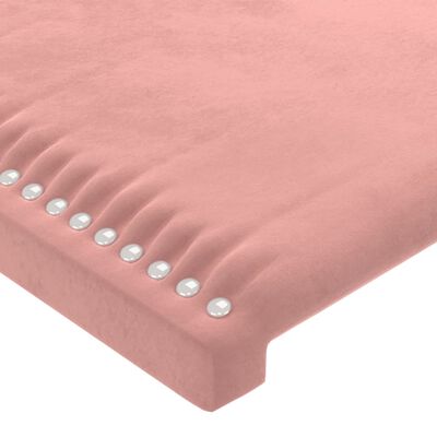 vidaXL Sänggavel rosa 100 x 5 x 78/88 cm sammet