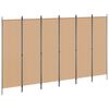 vidaXL 6-panelers rumsavdelare Beige 300 x 180 cm Tyg