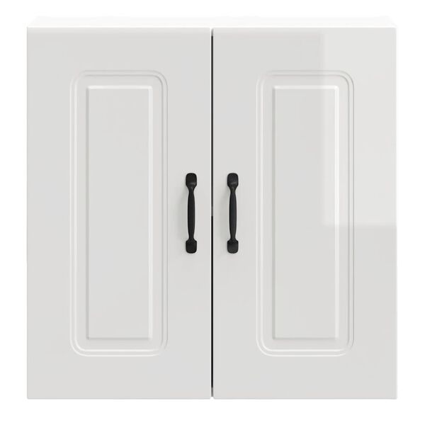 vidaXL V&auml;ggsk&aring;p f&ouml;r k&ouml;k Kalmar h&ouml;gglans vit konstruerat tr&auml;